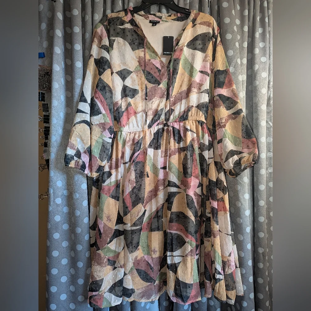 Torrid Mini Clip Dot Front Dress 3x/22-24 - Picture 4 of 13